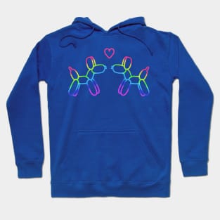 Rainbow Balloon Dogs in Love Hoodie